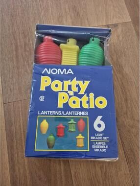 Noma Blow Mold 6pc PARTY 'N PATIO Lanterns Light Mikado Set Beehive NEW Sealed